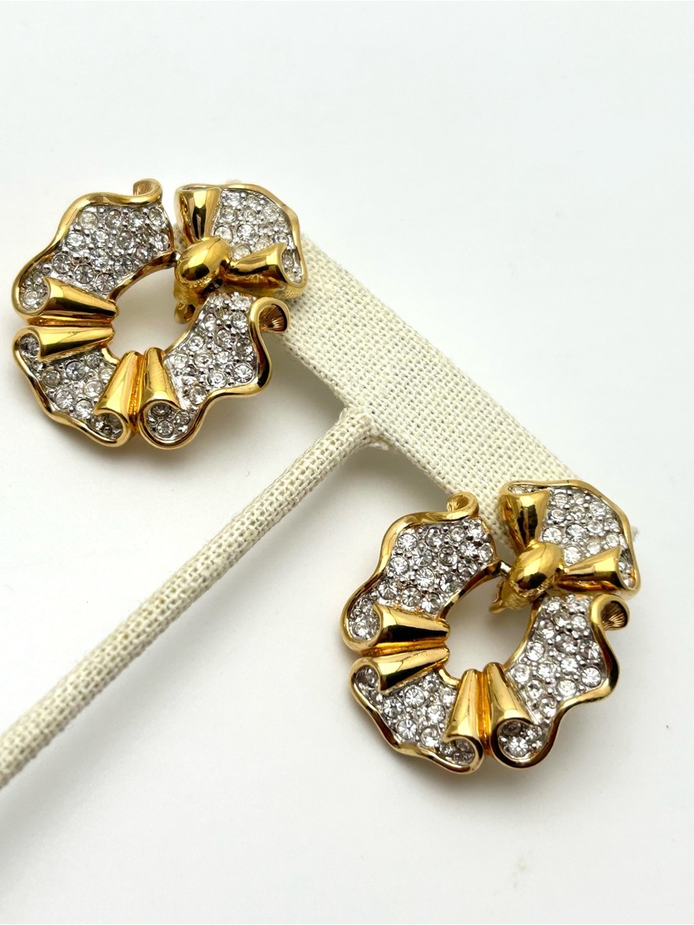Swarovski Crystal Ruffled Pave Drop Earrings
